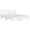 vidaXL Bedframe met LED met hoofdeinde Wit 137 x 190 cm Bewerkt hout