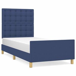 vidaXL Bedframe met hoofdbord stof blauw 80x200 cm