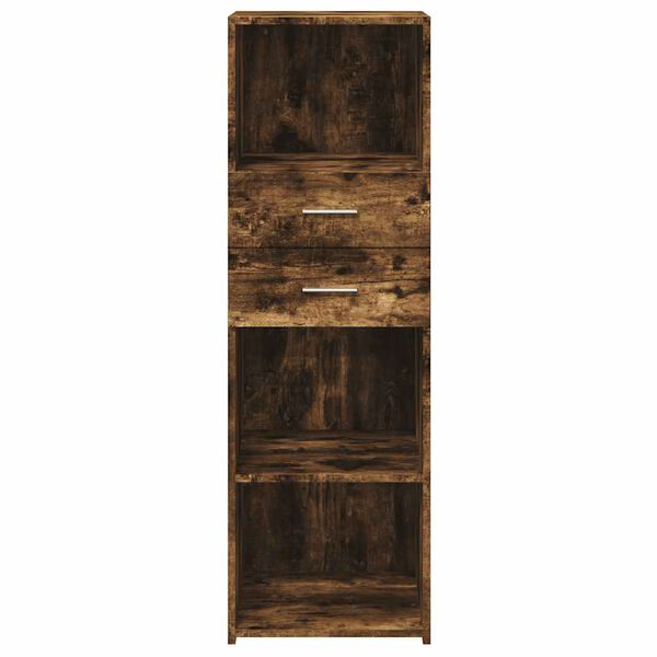 vidaXL Hoge kast 40x42,5x124 cm bewerkt hout gerookt eikenkleurig