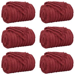 vidaXL Kleden 6 st Bordeaux Rood 150 x 130 cm 2.85 kg Fleece