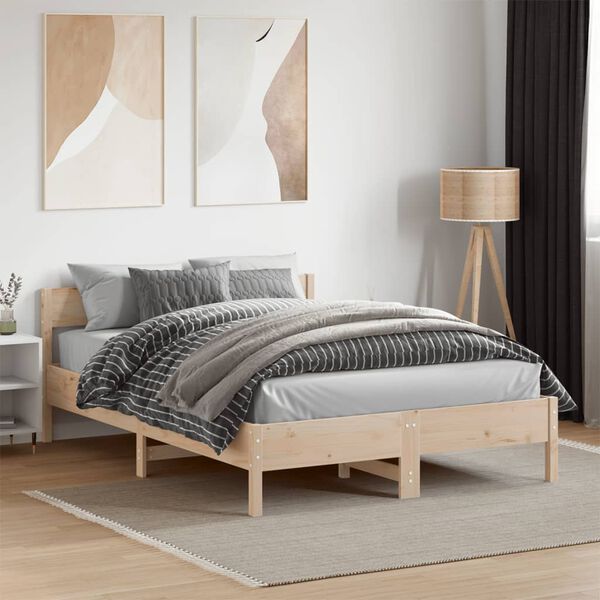 vidaXL Bedframe zonder matras massief grenenhout 120x190 cm