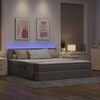 vidaXL Opbergbed met LED met matras Taupe 160 x 200 cm Polyester