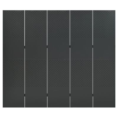 vidaXL Kamerscherm met 5 panelen 200x180 cm staal antracietkleurig