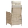 vidaXL Tuinstoelen 2 st verstelbaar met voetensteun poly rattan beige