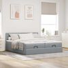 vidaXL Ottoman bed met matrassen en LED's 160x200cm stof lichtgrijs