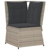 vidaXL Tuinhoekbank met kussens poly rattan lichtgrijs