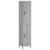 vidaXL Hoge kast 34,5x34x180 cm bewerkt hout grijs sonoma eikenkleurig