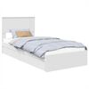 vidaXL Opslag bed met hoofdeinde met lade Wit 90 x 190 cm Bewerkt hout