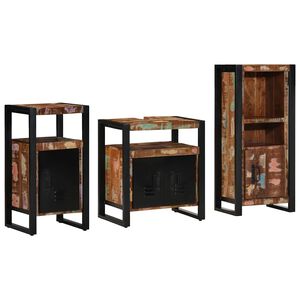 vidaXL Badkamermeubelset 3 st Multikleur en Zwart