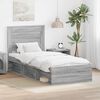vidaXL Bedframe met lade Grijs Sonoma 75 x 190 cm Massief grenenhout