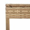 vidaXL Ligbedden 2 st met luifels en tafel poly rattan beige
