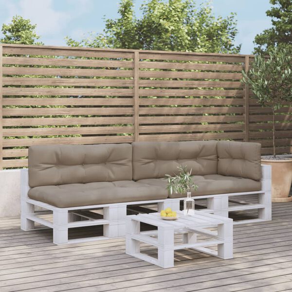 vidaXL Palletkussens 5 st stof taupe