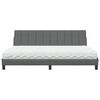 vidaXL Bed met matras "Hanko" stof donkergrijs 200x200 cm