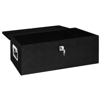 vidaXL Opbergbox 80x39x30 cm aluminium zwart