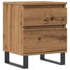 vidaXL Nachtkastje 40x35x50 cm bewerkt hout artisanaal eikenkleur
