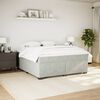 vidaXL Boxspring met matras fluweel lichtgrijs 180x200 cm