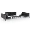 vidaXL 7-delige Loungeset met kussens poly rattan donkergrijs