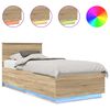 vidaXL Bedframe met hoofdeinde Sonoma Eiken 70 x 190 cm Bewerkt hout