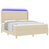 vidaXL Boxspringbed met matras met LED Cr&egrave;me 180 x 200 cm Stof