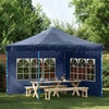 vidaXL Tentwanden met raam PE blauw 2 st