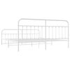 vidaXL Bedframe met hoofd- en voeteneinde metaal wit 200x200 cm