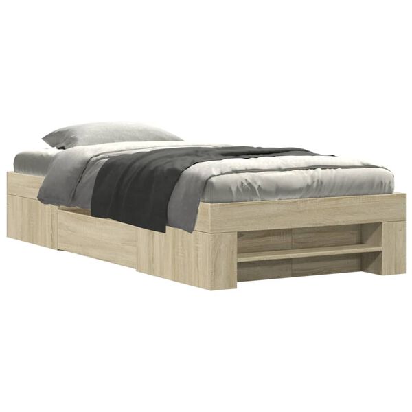 vidaXL Bedframe zonder matras hout sonoma eikenkleurig 90x200 cm