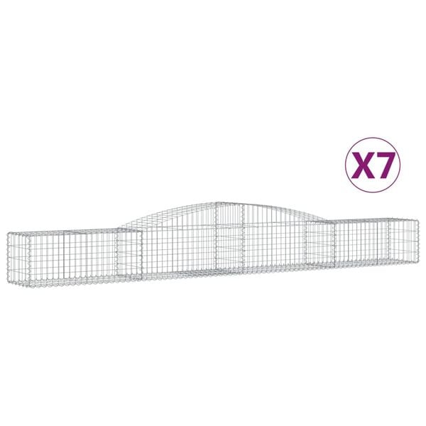 vidaXL Schanskorven 7 st gewelfd 400x50x40/60 cm ijzer