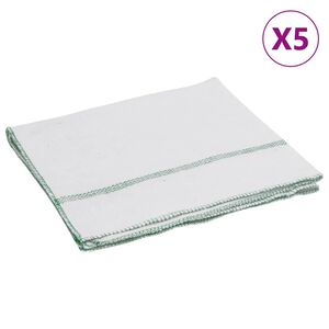 vidaXL Reinigingsdoeken 5 st gestreept 50x60 cm wit en groen