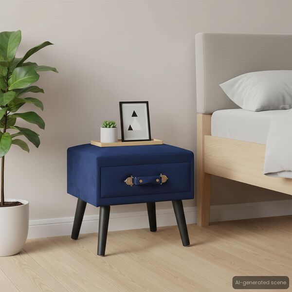 vidaXL Nachtkastje 40x35x40 cm fluweel blauw
