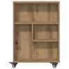 vidaXL Opbergtrolley smal 48x13x68 cm bewerkt hout artisanaal eiken