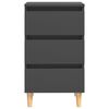 vidaXL Nachtkastjes 2 st met massief houten poten 40x35x69 cm grijs