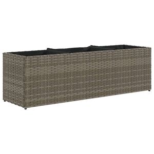 vidaXL Plantenbak met 3 potten 105x30x32 cm poly rattan grijs