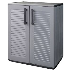 vidaXL Tuinkast 68x37x84 cm polypropeen grijs en zwart