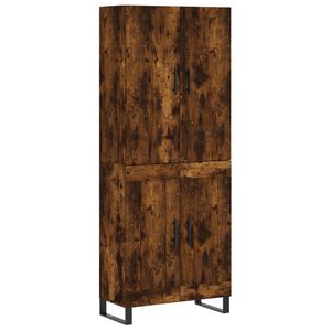 vidaXL Hoge kast 69,5x34x180 cm bewerkt hout gerookt eikenkleurig