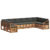 vidaXL Hoekbank Set 10 pcs Natuurlijk en Antraciet Massief Acaciahout