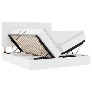 vidaXL Opbergbed met matras met opslag Puur Wit 180 x 200 cm Nep Leer
