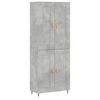 vidaXL Hoge kast 69,5x34x180 cm bewerkt hout betongrijs