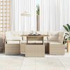 vidaXL Tuin Sofa Set met kussen 7 pcs beige en cr&egrave;mekleurig