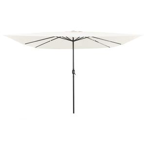 vidaXL Tuinparasol Wit en zwart 295 x 295 x 245 cm Polyester en staal