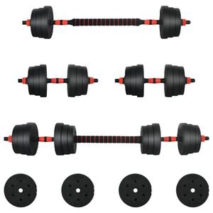 vidaXL 2-in-1 Halter Set 30kg Zwart en Rood Cement en ijzeren zand