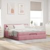 vidaXL Ottoman bed met matras 160x200cm fluweel roze