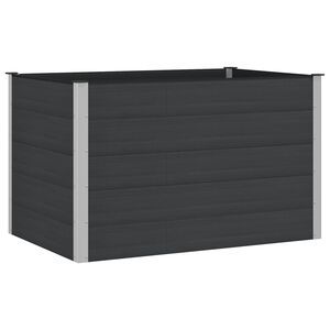 vidaXL Verhoogde plantenbak Zwart 150 x 100 x 91 cm WPC en Aluminium