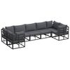 vidaXL Tuinbankenset 7 st Zwart Aluminium