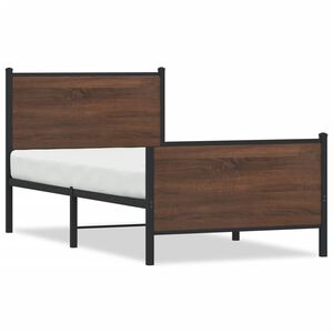 vidaXL Bedframe zonder matras metaal bruin eikenkleurig 90x190 cm