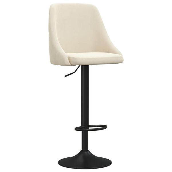 vidaXL Barkrukken 2 st fluweel cr&egrave;mekleurig