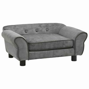 vidaXL Hondenbank 72x45x30 cm pluche donkergrijs