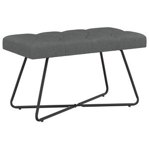 vidaXL Bank met knoopverstelling Donkergrijs 80 x 40 x 46 cm Stof