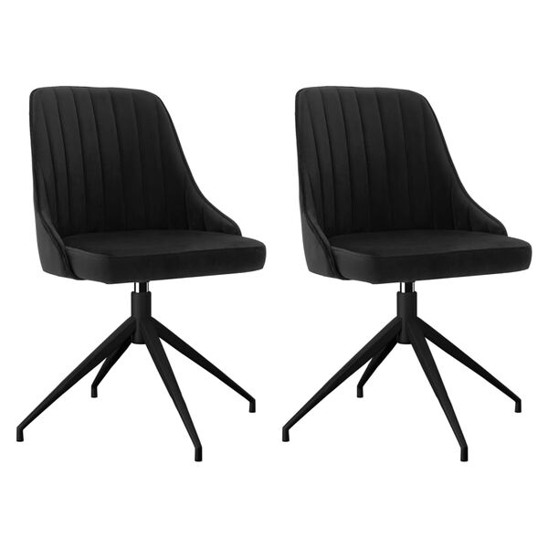 vidaXL Eetkamerstoelen 2 st fluweel zwart