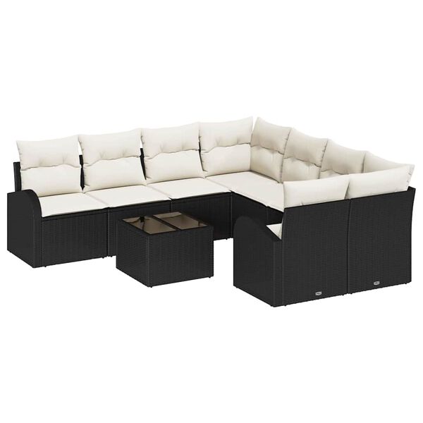 vidaXL Tuin Sofa Set Zwart 55 x 55 x 37 cm poly rattan