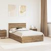 vidaXL Bedframe met hoofdeinde Artisan Eiken 120 x 190 cm Bewerkt hout
